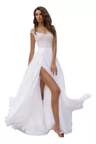 Vestido De Novia, Sexi, De Encaje, Con Apliques