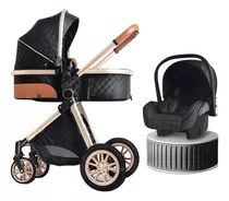 Coche Cuna Con Silla Nido Y Multiposición Negro Babymine