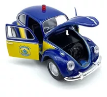 Miniatura Fusca Polícia Rodoviária Die Cast 1:32 Metal E Fri