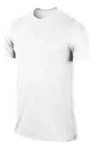 Remera Camiseta Deportiva Blanca Dry Fit Manga Corta 