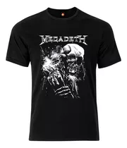 Remera Estampada Varios Diseños Megadeth Calavera