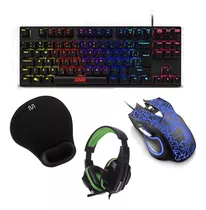 Kit Gamer Multilaser Tc258 - Gk-510, Azul-celeste