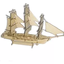 Barco Caravela Quebra Cabeça 3d Mdf Navio Mar Genitori