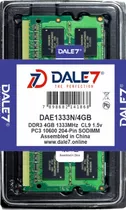 Memória Dale7 Ddr3 4gb 1333 Mhz Notebook 16 Chips 1.5v