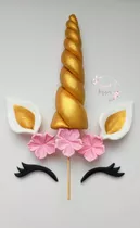 Cake Topper Unicornio, Elaborado En Fondant/pastillaje