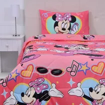 Plumón Cubrecama Infantil Disney, Relleno Reversible 1.5 Pl. Color Minnie Sweet