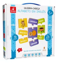 Quebra-cabeça Alfabeto Em Inglês Brinquedo Educativo Madeira