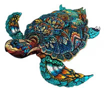 Quebra-cabeça Madeira Quadro Decorativo Tartaruga 300pçs