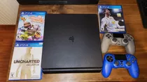 Ps4 Slim 500 Gb + 2 Controles Originales + 3 Juegos Físicos