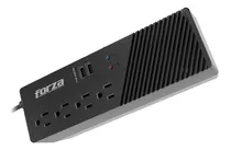 Regulador De Voltaje Forza 1000va 500w 4 Tomas 2 Usb 120v Color Negro