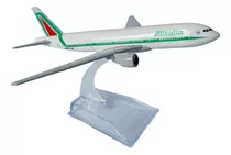 Miniatura De Avião B777 Alitalia Em Metal 16cm