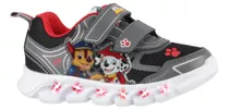 Zapatillas Paw Patrol Original Footy Luz Led Negras Roja