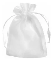 Pct 10 Sacos De Organza 10x25cm Branco Cristal Luxo