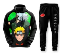 Conjunto Moletom Full 3d + Calça Time 7 Kakashi Naruto Blusa