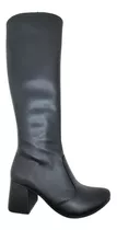 Bota Olivia P Caña Larga Mujer Dama Zapato Taco 4cm Urbano