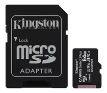 Tarjeta De Memoria Kingston Sdcs2  Canvas Select Plus Adaptador Sd 64gb
