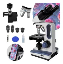 Microscopio Binocular Acromatico 10x-100x Profesional Color Blanco