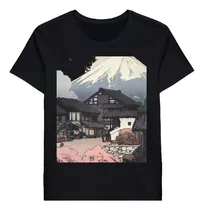 Remera Japanese Aesthetic Mount Fuji Japan Woodblocprint0682
