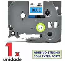 Fita Tze Tz S551 Compativel P/ Rotulador Brother 24mm Azul