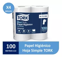 Papel Higiénico Tork Hoja Simple 4 Rollos De 100 Metros