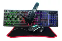 Kit Gamer Pc Teclado Mouse Audifono Mousepad Yelandar Rgb