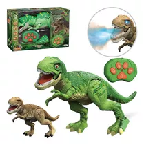 Dinossauro Controle Remoto Brinquedo Solta Fumaça Anda Ruge