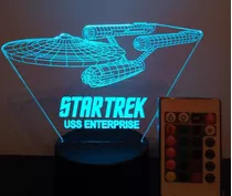 Lampara Led 3d Nave Star Trek Uss Enterprice C/control 