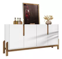 Buffet Aparador 4 Portas 170cm 050518 Branco Cedro Dcasa