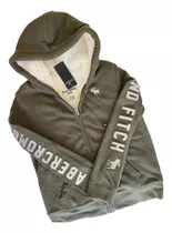 Buzo Campera Abercrombie Corderito Talle 7 Años Verde Musgo 