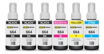 6x Garrafa Refil Tinta 664 Compatível Epson L355 L375 L395