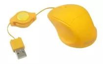 Mouse Mini Cable Retractil Usb Ideal Tablet Notebook Netbook Color Amarillo