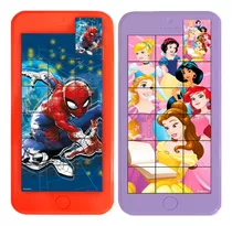 Kit 2 Quebra Cabeça De Mão Princesas Disney Homem Aranha