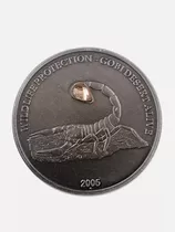 Moneda Escorpión Przewalski Gobi 500 Togrog Plata Antigua 