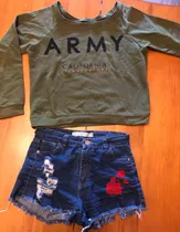 Conjunto De Buzo Y Short De Dama