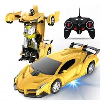 Carrinho Robô Transformers Camaro Bate Volta