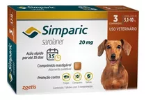 Antipulgas Zoetis Simparic 20mg | Cães De 5,1kg A 10kg | 3 Comprimidos