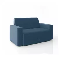 Sofá-cama 2 Lugares Pratik 5000 Mamflex Azul Suede