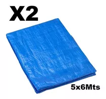 Pack X2 Lona Carpa Multiusos Impermeable Carga 5x6 Metros