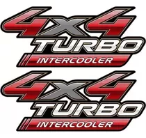 Par Adesivos 4x4 Turbo Intercooler Hilux 2009-2010-2011-2012