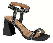 Sandalia Vizzano Mujer Fiesta Brillos Strass Taco Alto 8cm