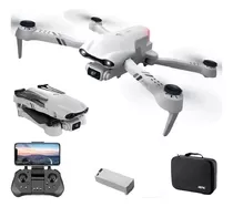 Dron F10 4drc Con Dos Cámaras De 4k Y Funda Con 25 Pulgadas, Color Gris