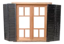 Ventana Madera Cedro Con Celosías Cod.11775 Chapasusadas