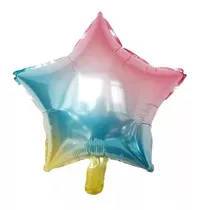 Balão Metalizado Estrelas Colorida Pop De 45cm C/5 Unidades