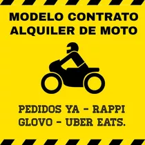 Modelo Contrato Alquiler De Moto Delivery Rappi Pedidosya !