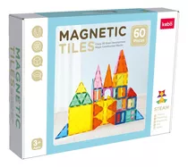 Bloques Magnéticos Construcción Magnetic Tiles 60 Pzas Kebo 