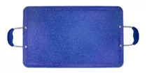 Sarten Comal Doble Antiadherente Mármol Cooks Master 48x29cm Color Azul