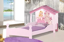 Cama Casa Princesa - 1 Plaza Estilo Montessori - Infantil Color Rosa