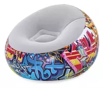 Mueble Cojín Silla Puff Inflable Diseño Graffiti 1.12mx66cm