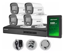 Kit Seguridad Dvr 8ch Hikvision+4 Camara 2mp Colorvu +disco 