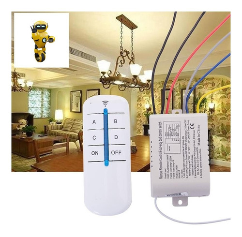 Interruptor Vias Controle Remoto Sem Fio Para Lampadas